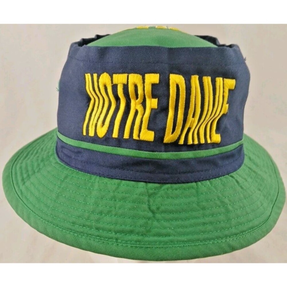 Vintage Embroidered Notre Dame Fighting Irish Signature Brand Bucket Hat-SZ S/M